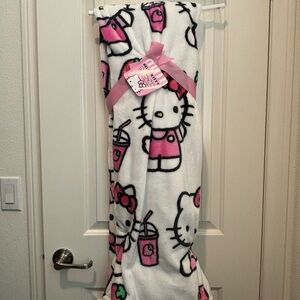 Hello Kitty Pink and White Blanket